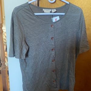 Christian Siriano linen top